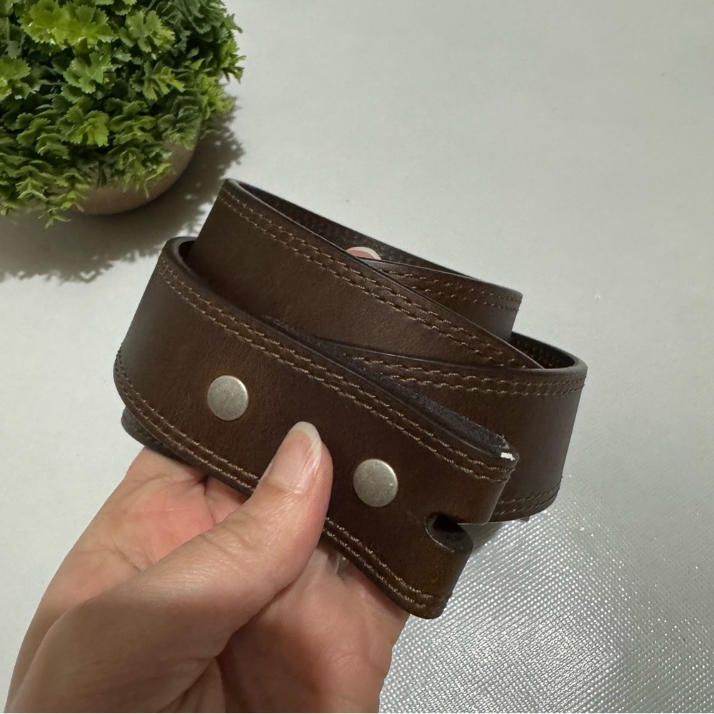 Carhartt Brown Leather Classic Belt No Buckle Mens Size 44